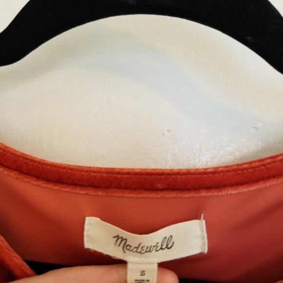 Madewell Burnt-Orange Crushed Velvet Blouse size small - Picture 2 of 8